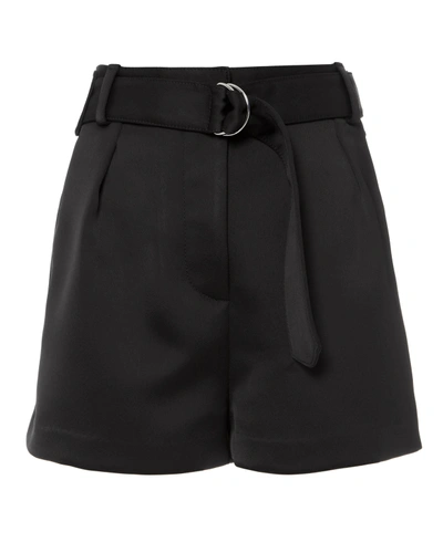 Phillip Lim Black Satin Origami Shorts