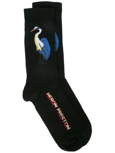 Heron Preston Heron Cotton-blend Socks In Black