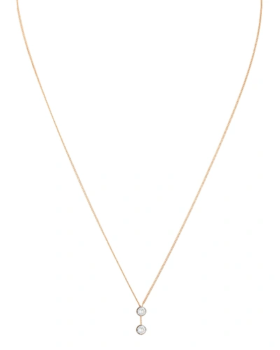 Vita Fede O'hara 24k Rose Gold Solitaire Y-drop Necklace In Rose Gold/crystal