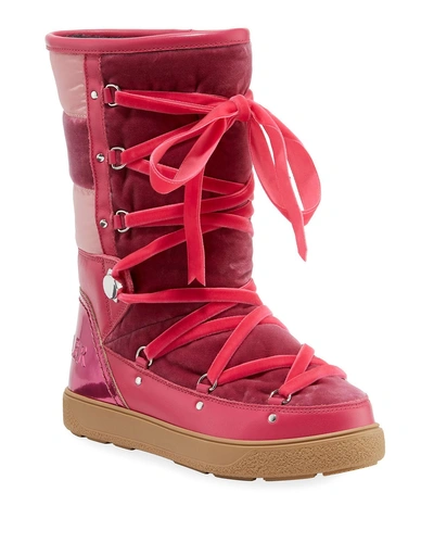 Moncler Stivale Velvet Moon Boots In Pink