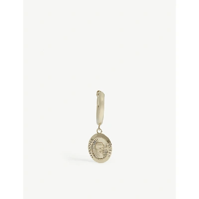 Alexander Mcqueen Gold Single Skull Medallion Earring