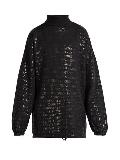 Balenciaga Oversized Printed Cotton-blend Sweatshirt In Black