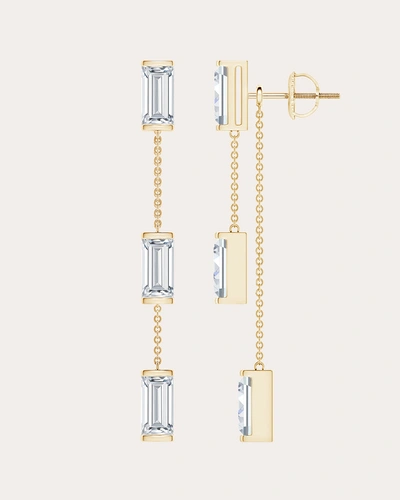 Natori Women's Baguette-cut Diamond Front-back Chain Drop Earrings In Gold