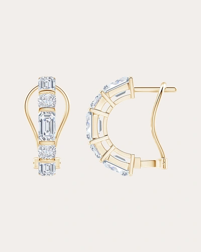 Natori Women's Baguette & Cushion-cut Diamond Half Hoop Earrings In Gold