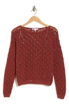 Dr2 By Daniel Rainn Crop Crochet Sweater In Dusty Brick