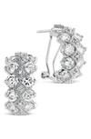 Sterling Forever Lena Cubic Zirconia Hoop Earrings In Silver