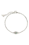 Sterling Forever Leidy Evil Eye Bracelet In Silver