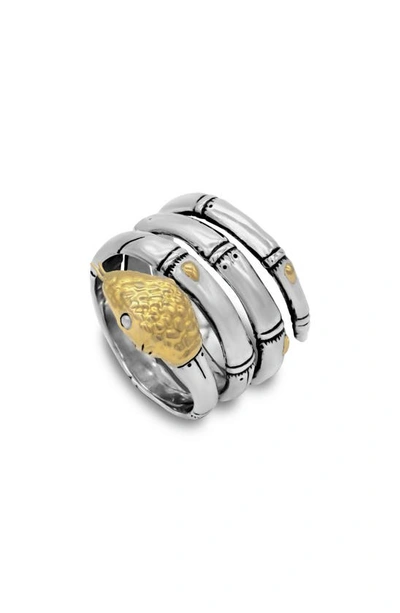 Samuel B. 18k Gold & Sterling Silver Snake Wrap Ring In Silver And Gold