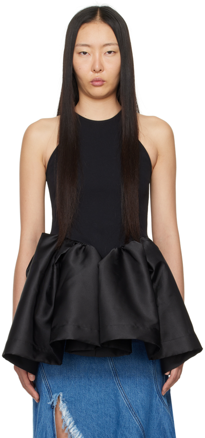 Marques' Almeida Black Paneled Tank Top