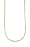 Sterling Forever Cubic Zirconia Tennis Necklace In Gold