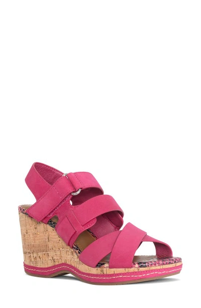 Donald Pliner Slingback Platform Wedge Sandal In Magenta