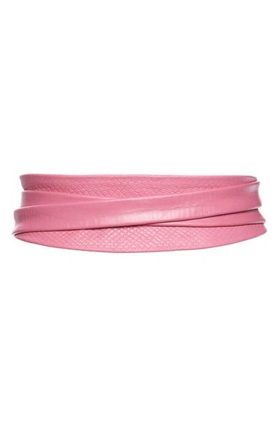 Ada Classic Wrap Belt In Python Fuchsia Combo