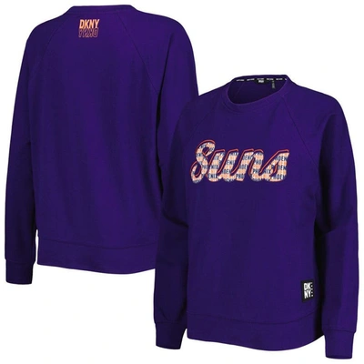 Dkny Sport Purple Phoenix Suns Regina Raglan Pullover Sweatshirt