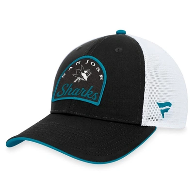 Fanatics Branded Black/white San Jose Sharks Fundamental Adjustable Hat