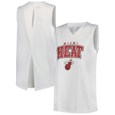 Levelwear White Miami Heat Paisley Peekaboo Tank Top