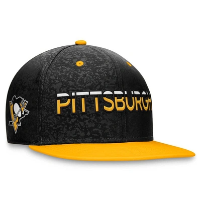 Fanatics Branded  Black/gold Pittsburgh Penguins Authentic Pro Rink Two-tone Snapback Hat