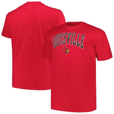 Champion Red Louisville Cardinals Big & Tall Arch Over Logo T-shirt