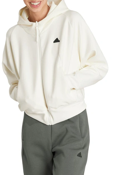 Adidas Originals Z.n.e. Zip Hoodie In Off White