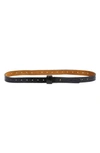 Ada Iris Leather Belt In Black Croco