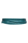 Ada Leather Wrap Belt In Teal