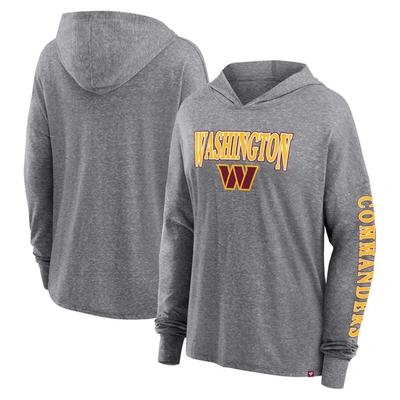 Fanatics Branded Heather Gray Washington Commanders Classic Outline Pullover Hoodie