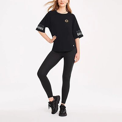 Dkny Sport Black Boston Bruins Diana Tri-blend Oversized T-shirt