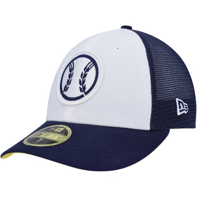 New Era Men's  White, Navy Milwaukee Brewers 2023 On-field Batting Practice Low Profile 59fifty Fitte In White,navy