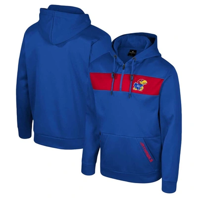 Colosseum Royal Kansas Jayhawks Quarter-zip Hoodie