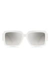 Marc Jacobs 55mm Gradient Rectangular Sunglasses In White Grey/ Grey Ms Silver