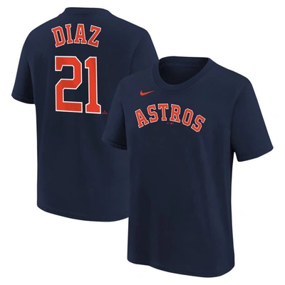 Nike Kids' Big Boys  Yainer Diaz Navy Houston Astros Name And Number T-shirt