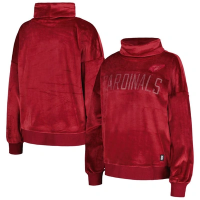 Dkny Sport Cardinal Arizona Cardinals Deliliah Rhinestone Funnel Neck Pullover Sweatshirt