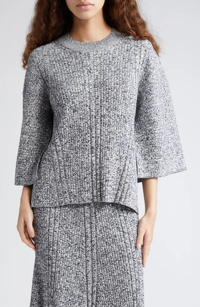 Stella Mccartney Mouliné Rib Jumper In Grey Melange