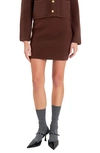 English Factory Knit Pencil Miniskirt In Chocolate