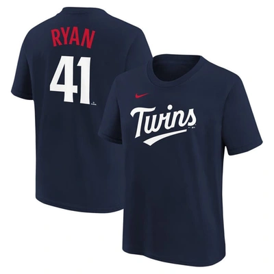 Nike Kids' Youth  Joe Ryan Navy Minnesota Twins Name & Number T-shirt