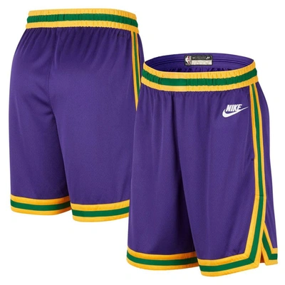Nike Nba Big Boys And Girls Purple Utah Jazz Classic Edition Swingman Shorts