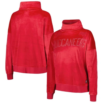 Dkny Sport Red Tampa Bay Buccaneers Deliliah Rhinestone Funnel Neck Pullover Sweatshirt