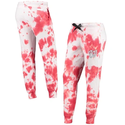 Dkny Sport White/red Washington Nationals Melody Tie-dye Jogger Pants