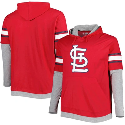 New Era Men's  Red St. Louis Cardinals Big And Tall Twofer Pullover Hoodie