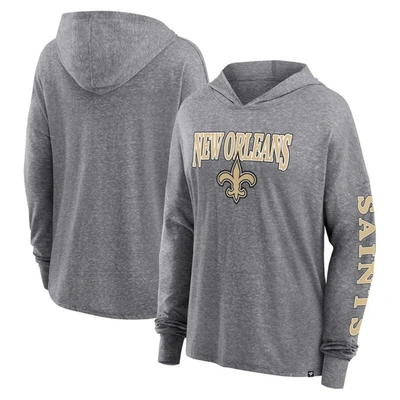 Fanatics Branded Heather Gray New Orleans Saints Classic Outline Pullover Hoodie