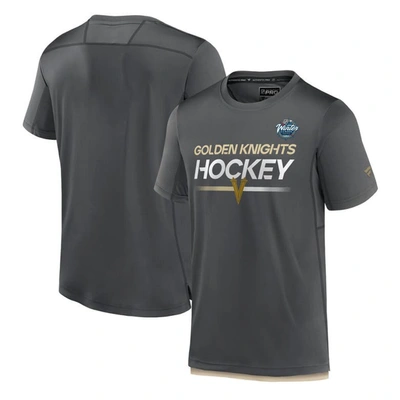 Fanatics Branded Charcoal Vegas Golden Knights 2024 Nhl Winter Classic Authentic Pro Tech T-shirt