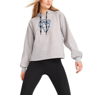 Dkny Sport Heather Gray Los Angeles Rams Debbie Dolman Raglan Pullover Hoodie