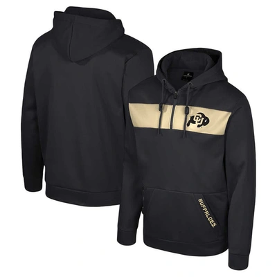 Colosseum Black Colorado Buffaloes Quarter-zip Hoodie