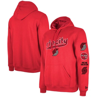 New Era Red Portland Trail Blazers 2023/24 City Edition Pullover Hoodie