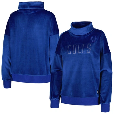 Dkny Sport Royal Indianapolis Colts Deliliah Rhinestone Funnel Neck Pullover Sweatshirt