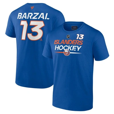 Fanatics Branded Mathew Barzal Royal New York Islanders Authentic Pro Prime Name & Number T-shirt