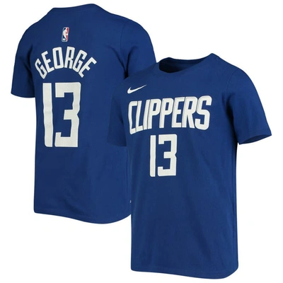 Nike Kids' Youth  Paul George Royal La Clippers Name & Number Performance T-shirt
