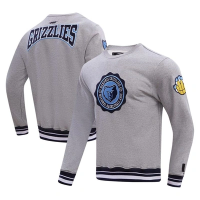 Pro Standard Heather Grey Memphis Grizzlies Crest Emblem Pullover Sweatshirt