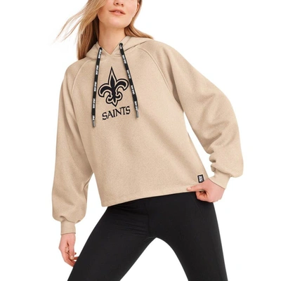 Dkny Sport Cream New Orleans Saints Debbie Dolman Raglan Pullover Hoodie