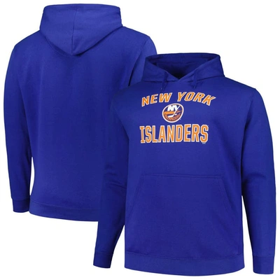 Profile Men's  Royal New York Islanders Big And Tall Arch Over Logo Pullover Hoodie