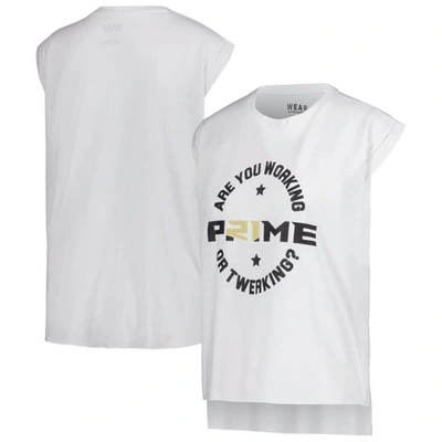 Wear By Erin Andrews White Colorado Buffaloes Coach Prime Working Sleeveless Muscle T-shirt